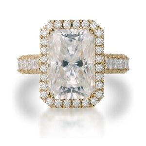 🔥6Carat Certified Lab Grown Moissanite Engagement Ring Solid 14K Gold Size  7